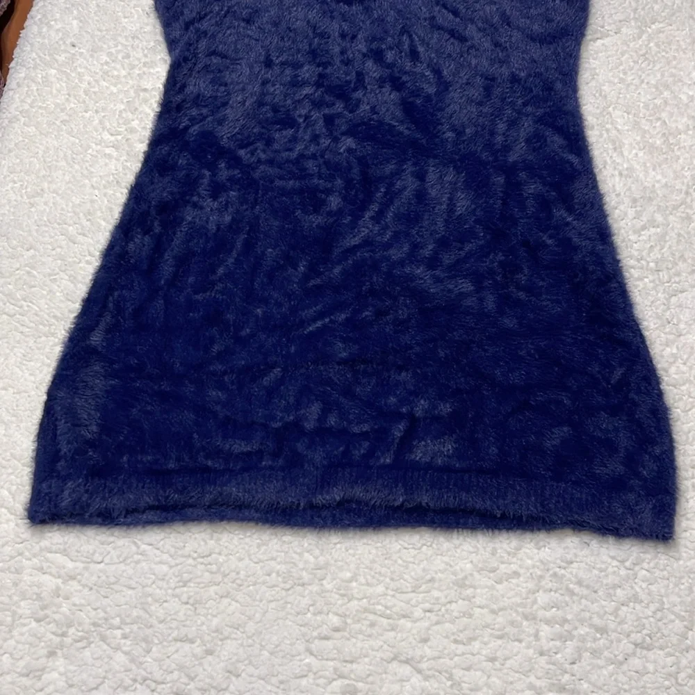 Savage x Fenty Fluff It Up Slip In Mini Dress Navy Blue Sexy Loungewear